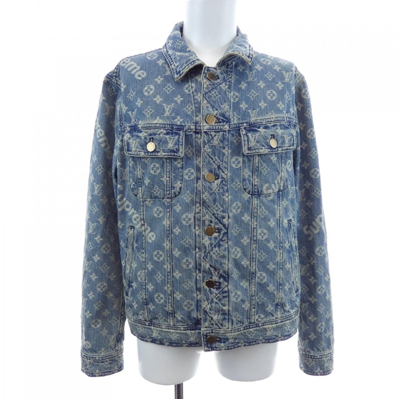ルイヴィトン LOUIS VUITTON JACQUAD DENIM TRUCKER HDA91WALL SUPREME デニムジャケット