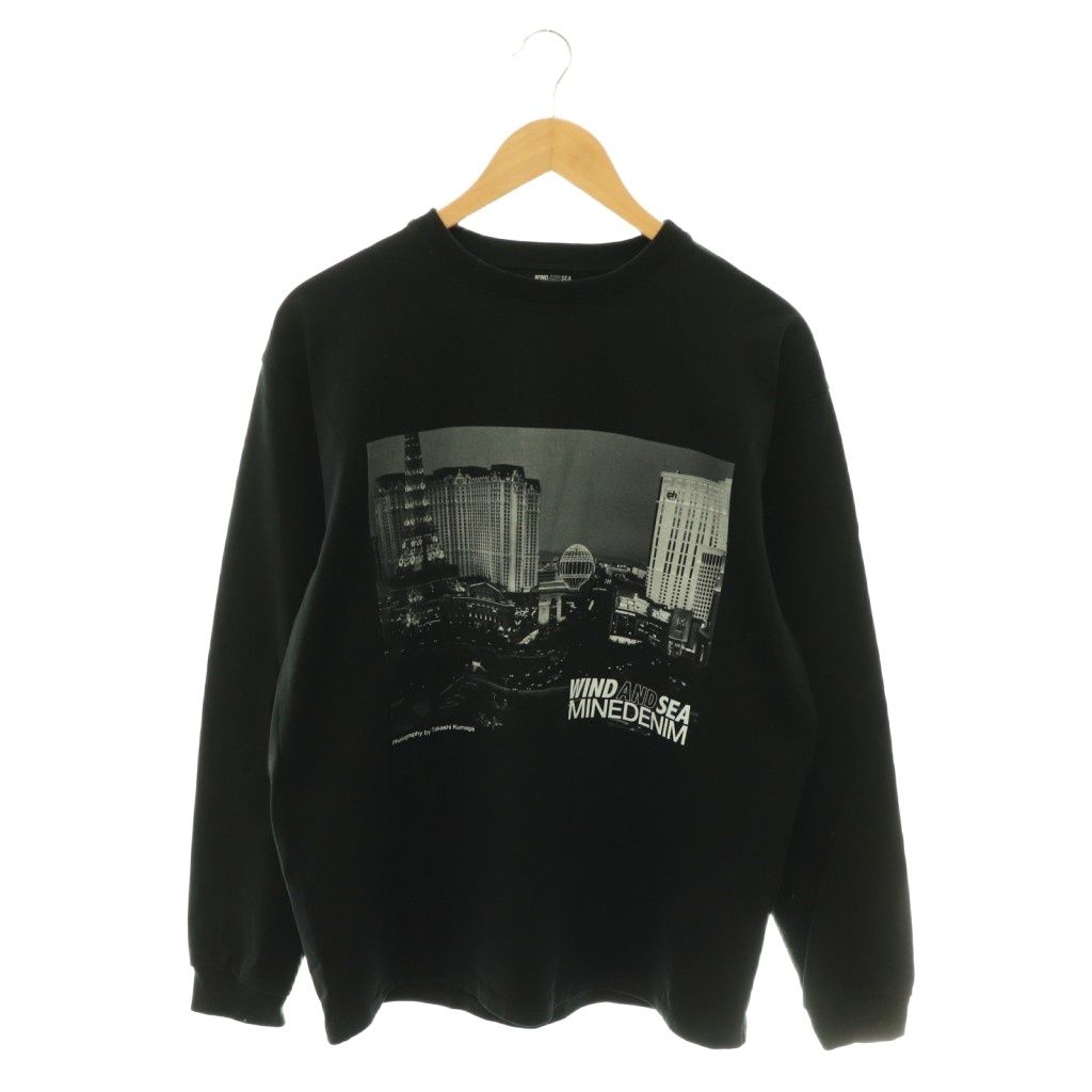 ウィンダンシー WIND AND SEA ×MINEDENIM Photo L/S Tee ロンT Tシャツ カットソー S ブラック グレー /CX ■OS ■SH