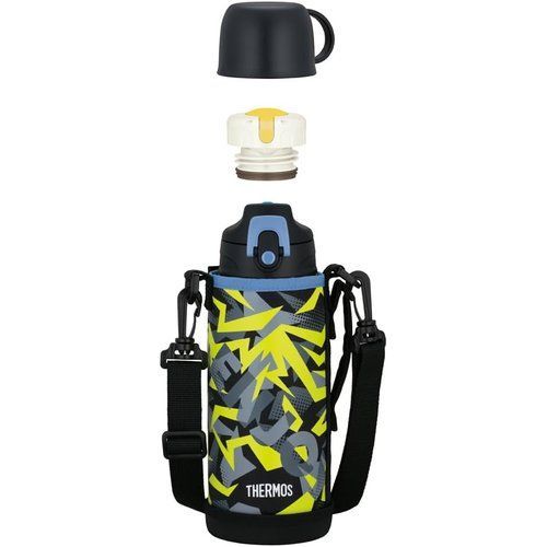サーモス 水筒 真空断熱2ウェイボトル 0.8L/0.83L ブラックイエロー 直飲み コップ付き 子供用 通園通学 FJJ-802WF BKY