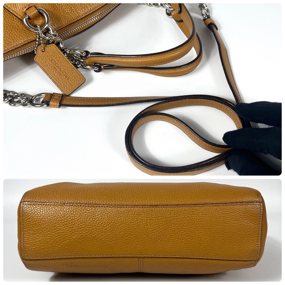 美品 コーチ プレーリーサッチェルショルダーハンドバッグ 2way 34340 