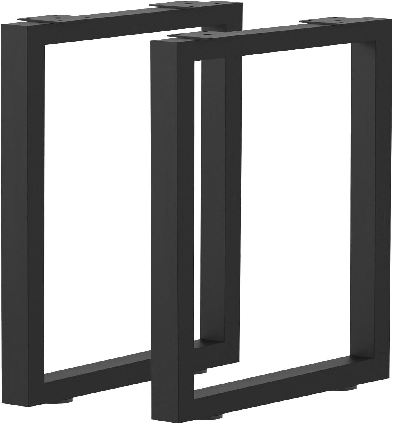 ★新品★テーブル脚 テーブル用の足 2本セット 机の足 高さ70cm アイアンレッグ パーツ 組合せフリーテーブル用脚 DIY素材用 鉄脚 口型/長方形 ブラック 金具付き 滑り防止 27282a14