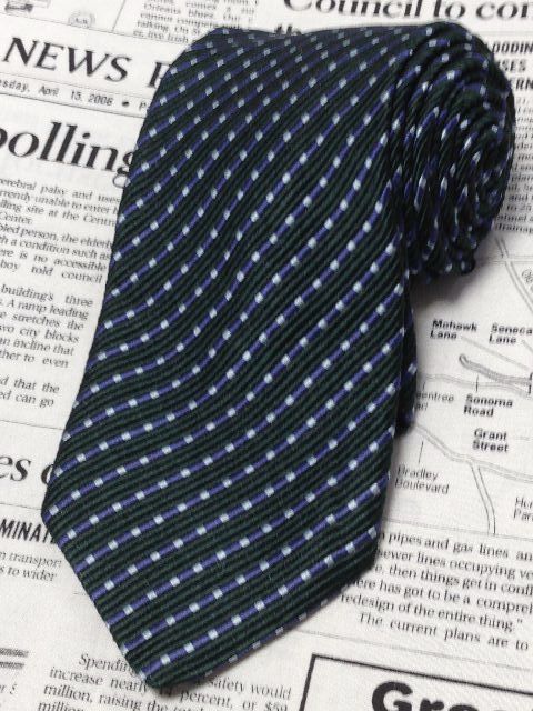ジョルジオアルマーニ GIORGIO ARMANI 美品 微光沢 ネクタイ イタリア製 シルク コットン 斜めストライプ レジメンタル ミックス V-006004 ゆうパケット 7,300円