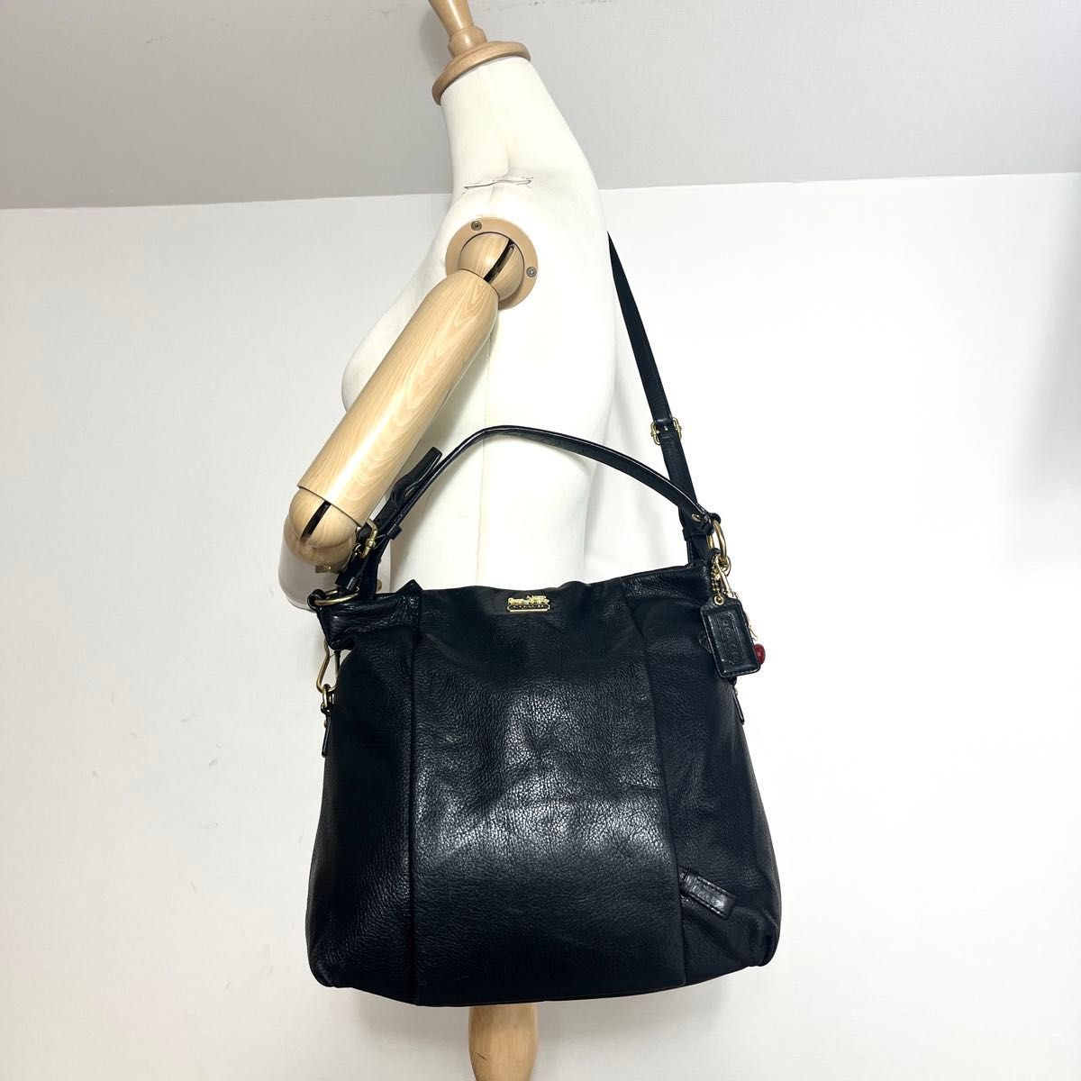 美品 COACH コーチ 2way ショルダーバッグ マディソン レザー イサベル 黒 21762 ワンショルダー 肩掛け
