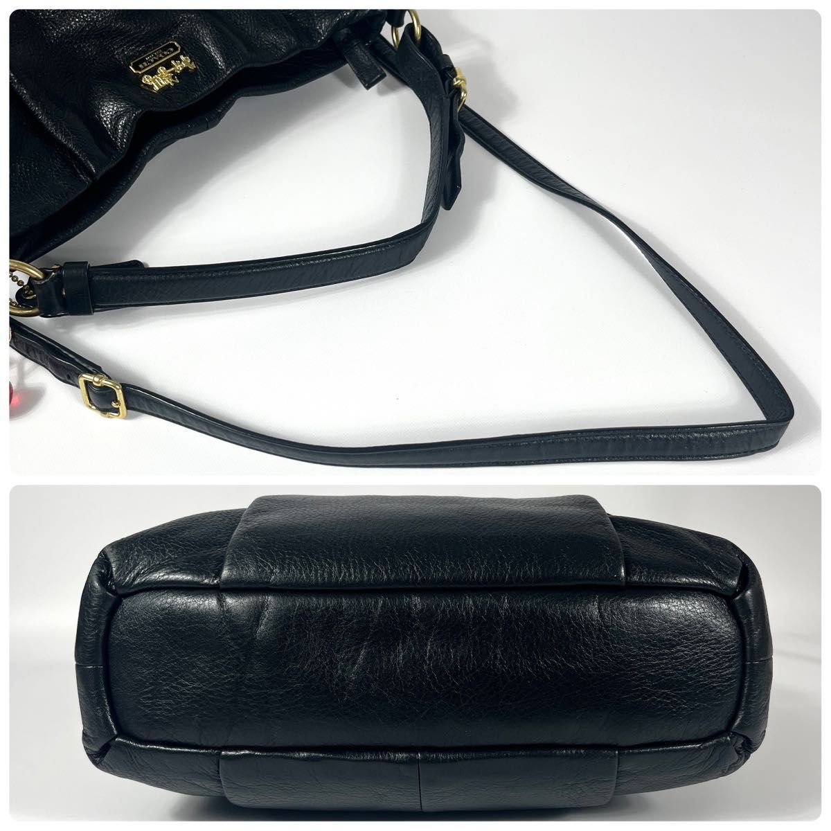 美品 COACH コーチ 2way ショルダーバッグ マディソン レザー イサベル 黒 21762 ワンショルダー 肩掛け