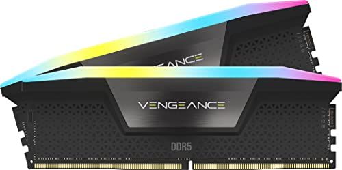 CORSAIR VENGEANCE RGB DDR5 メモリ 32GB(16GB×2)最大6000MHz対応 Intel XMP対応 CL36 デスクトップPC用 ブラック CMH32GX5M2E6000C36★m f245830f