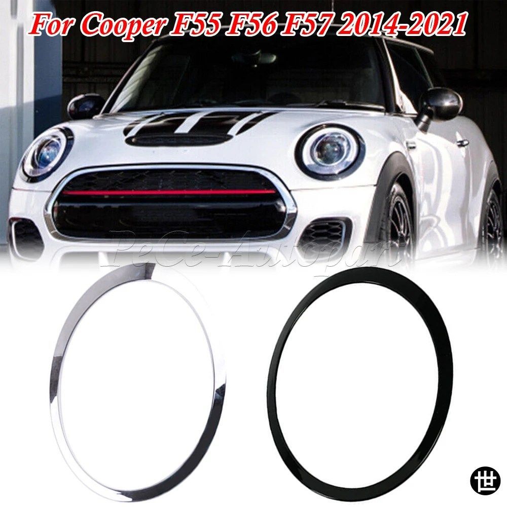 ミニクーパー F55 F56 F57 2014-2021用 /シルバーメッキ ヘッドライトリングベゼルトリムサラウンドカバー 51137300631