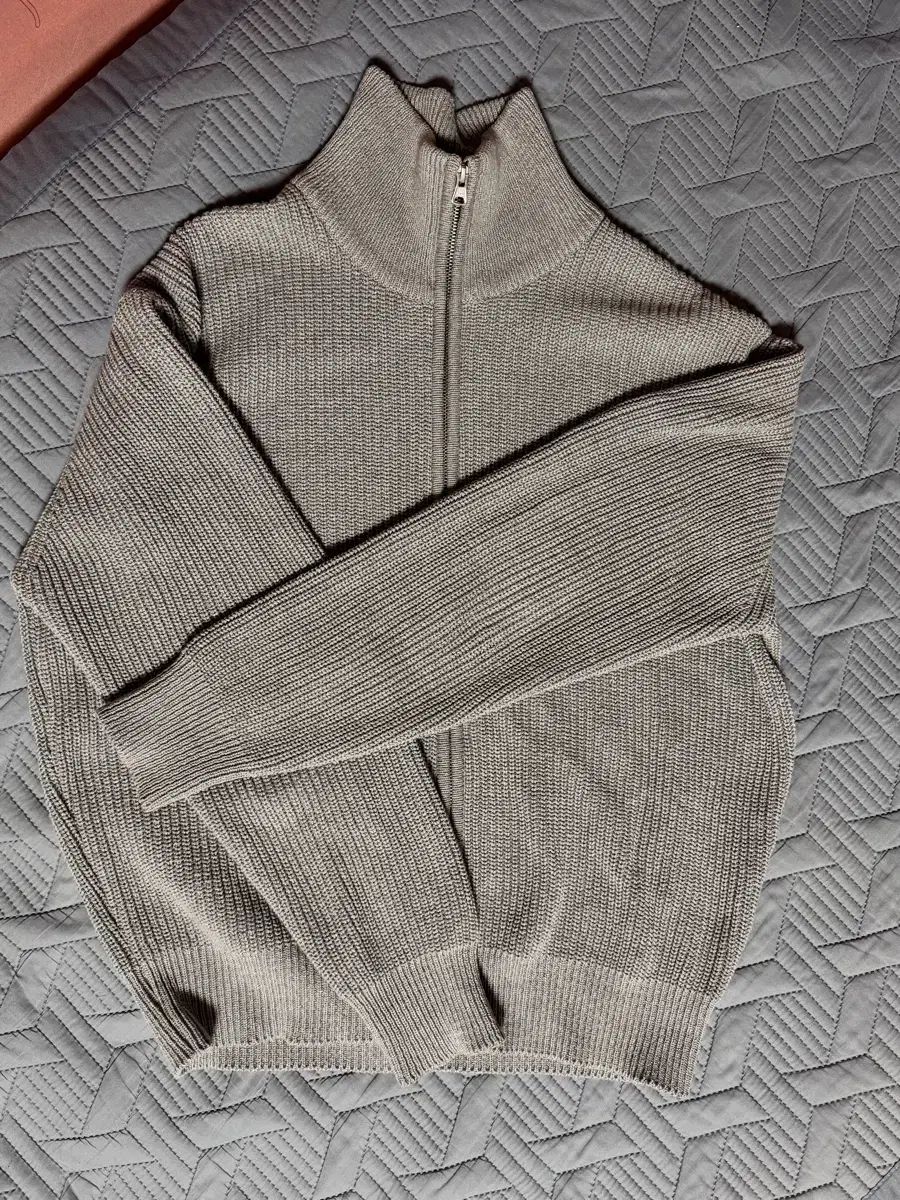 YUNION BLUE(ユニオンブルー) HARD TWIST COTTON ジップアップ メランジ グレー L