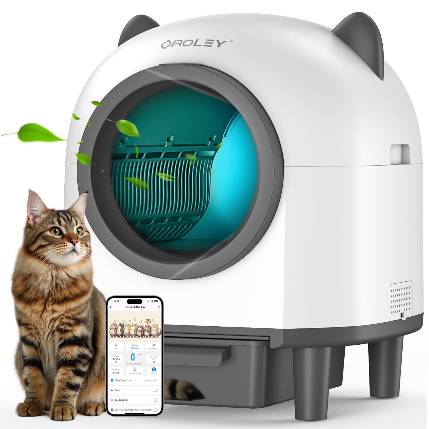 ★新品★OROLEY 猫 自動トイレ 猫 トイレ 自動 猫トイレ 自動 自動トイレ 猫 猫自動トイレ 自動猫トイレ 自動清掃 アプリ操作対応 多頭飼いOK 静音 猫トイレ 消臭アロマ付き ニオイ漏れ防止 9種センサー搭載 大容量96L＆9L集 153e921a