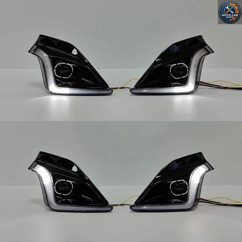 LEDフォグランプ トヨタ ハイラックス GRスポーツ 2023-2026 デイタイムランニングライト ホワイト DRL イエローターンシグナルライト