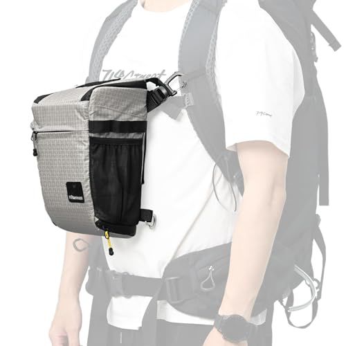 R◆HIKEMAN カメラバッグ 登山 リュックに付ける カメラをサッと取出せる カメラケース リュックに固定 カメラショルダーバッグ 多機能 多用途 防水 大容量 4WAY 緩衝材入り 容量拡張できる 仕切り調整可 軽量 ショルダー付き 旅 28595e2b