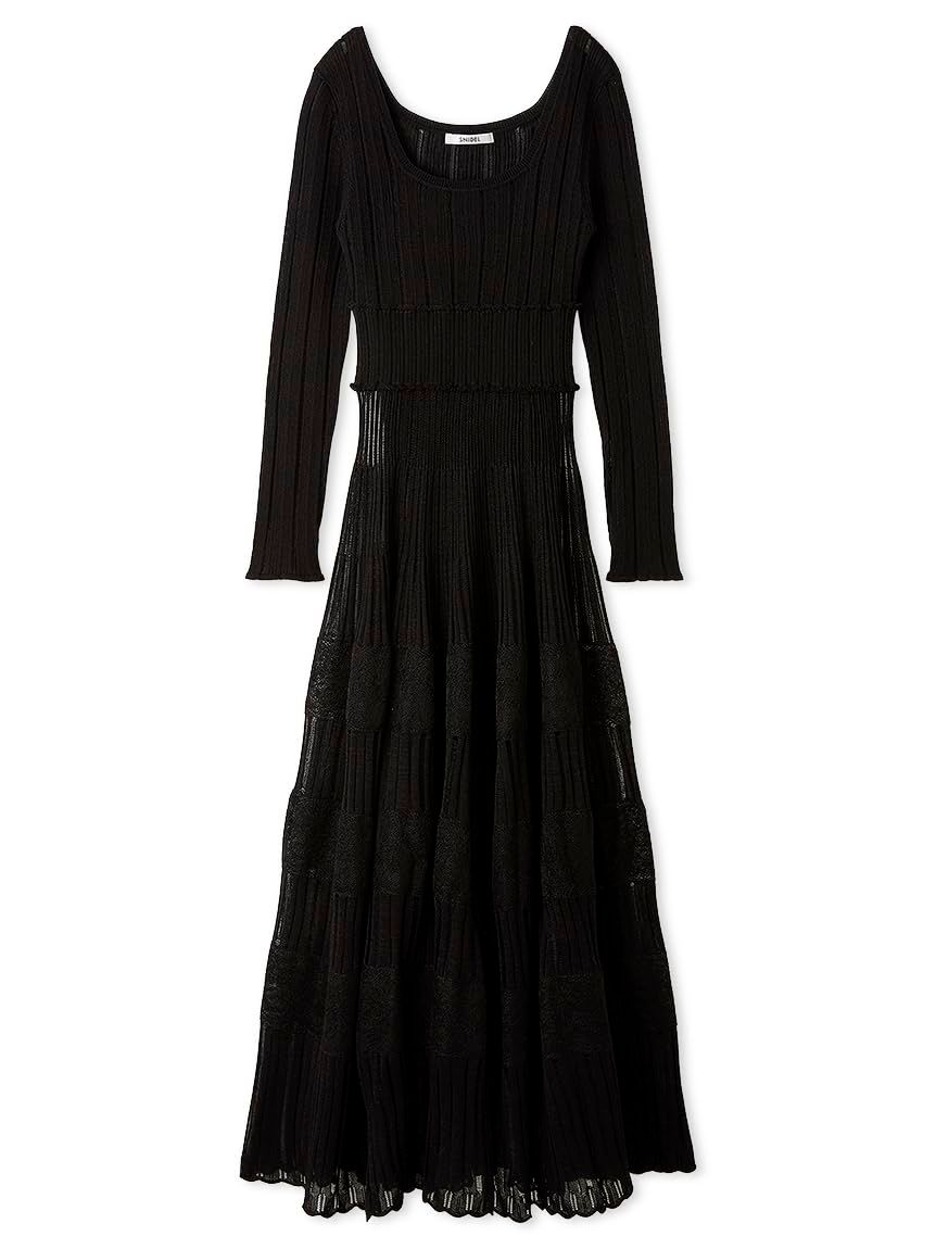 新品 [スナイデル] レースクロシェロングドレス SWNO255152 レディース BLK 1