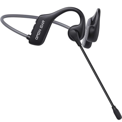 ★新品★ヘッドセットBluetooth、Kemeskin 骨伝導イヤホン マイク付き、ENC DSP高精度ノイズキャンセリング イヤホンマイク、Bluetooth 6.0 15時間通話 IP55防水 急速充電 こつでんどう イヤホン blue c0be3402
