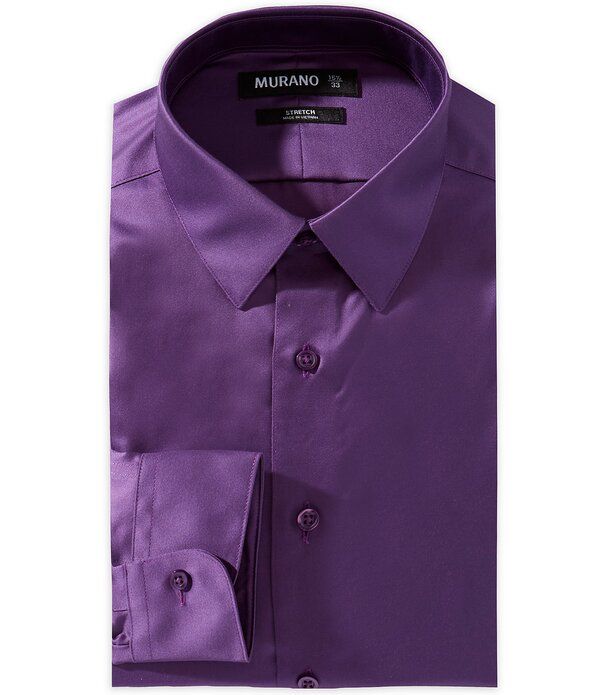 ムラノ メンズ トップス シャツ スリムフィット Murano Slim Fit Non Iron Point Collar Solidresshirt Medium Purple パープル