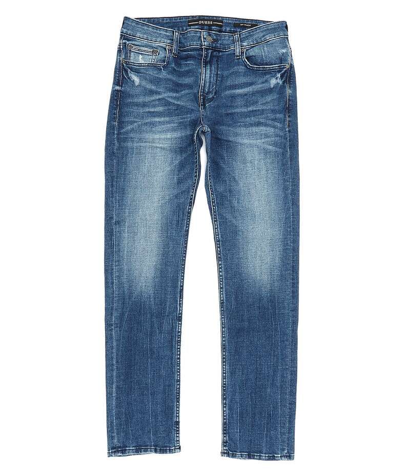 ゲス メンズ ボトムス デニムパンツ スリムフィット ストレート ジーンズ Guess Slim Fit Straight Leg Jeans Weller Wash