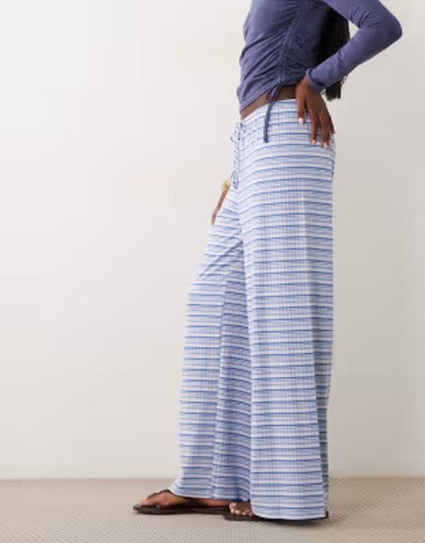ジーナトリコ レディース ボトムス カジュアルパンツ ワイドレッグ ドローコードウエスト ジャージー Gina Tricot supersoft jersey wide leg pants with