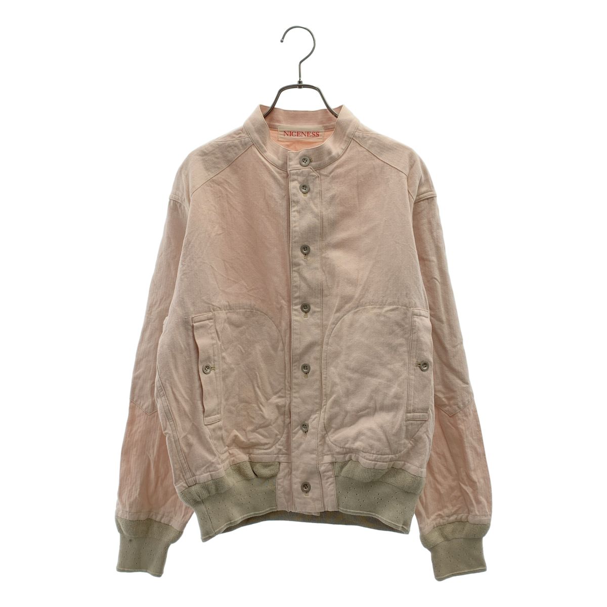 NICENESS / ナイスネス | 2022SS | EUGENE Wild Silk Flight Jacket ユージン ワイルド シルク フライトジャケット | S | ピンク | メンズ NICENESS / ナイスネス | 2022SS | EUGENE Wild Silk Flight Jacket