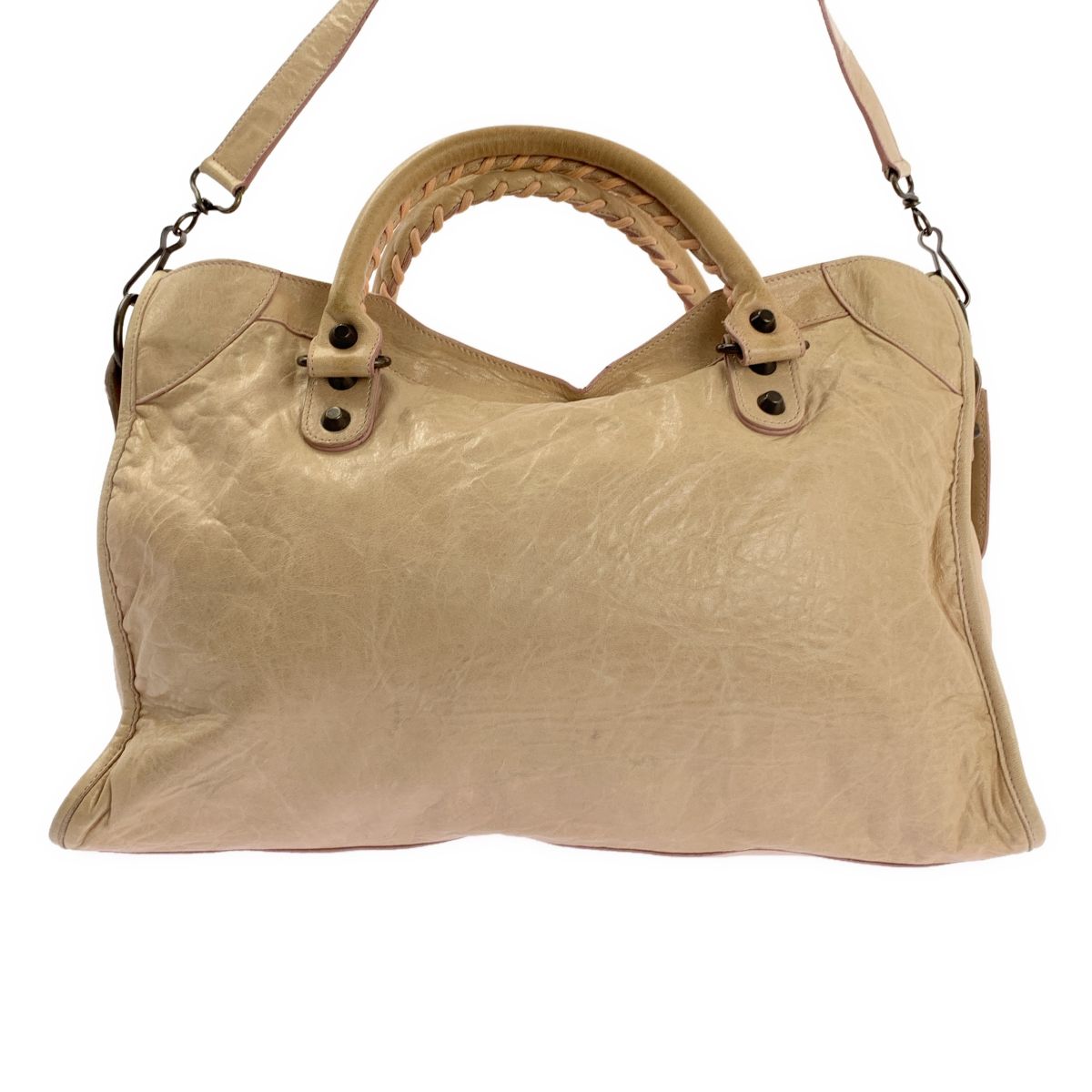 バレンシアガ　2way ザシティ　ショルダーバッグ　レザー　ベージュ BALENCIAGA / バレンシアガ | THE CITY ザ シティ 2way レザー