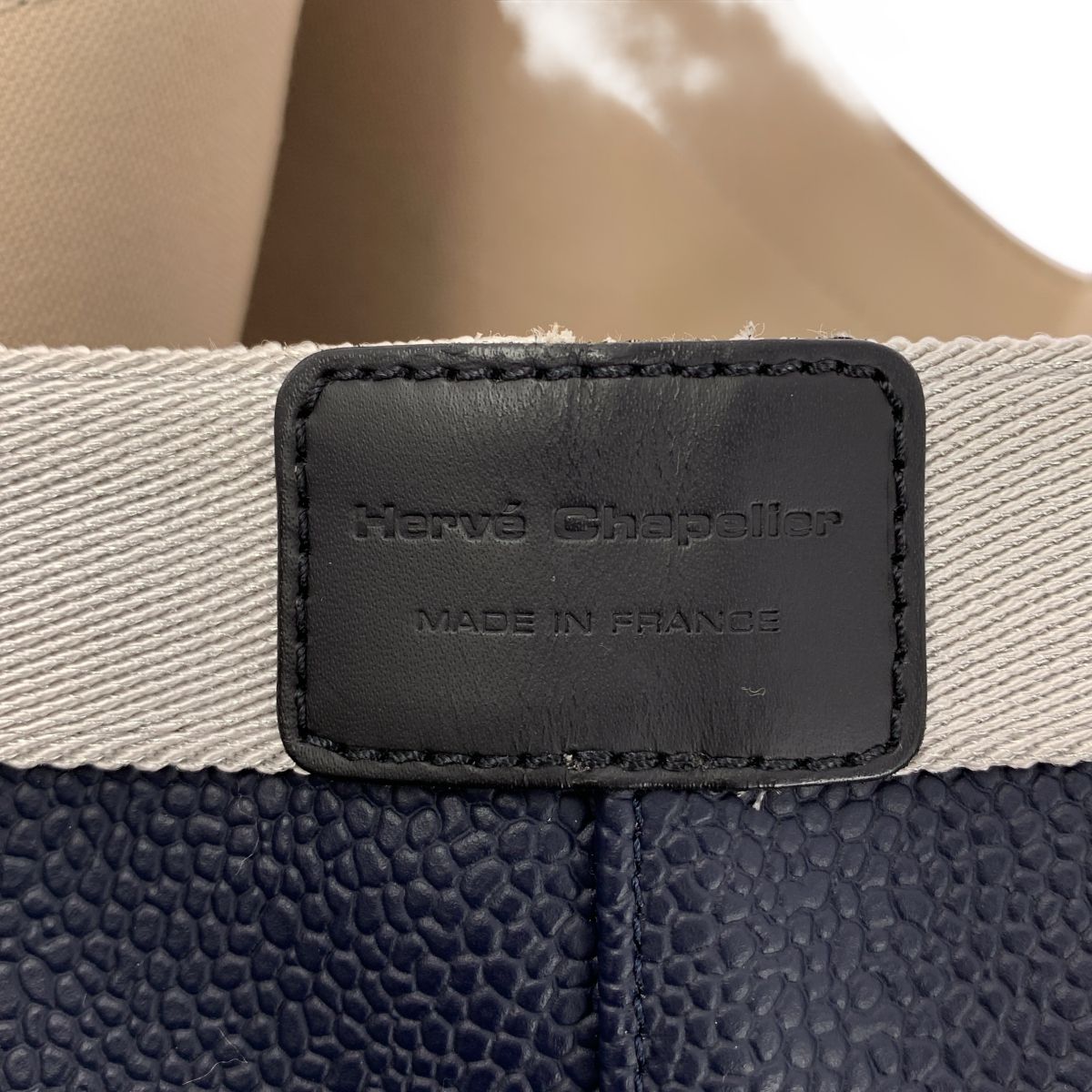 HERVE CHAPELIER / エルベシャプリエ | 725GP リュクス舟型トート バッグ | ネイビー/シルバー | レディース HERVE CHAPELIER / エルベシャプリエ | 725GP リュクス舟型トート バッグ | ネイビー/シルバー | レディース