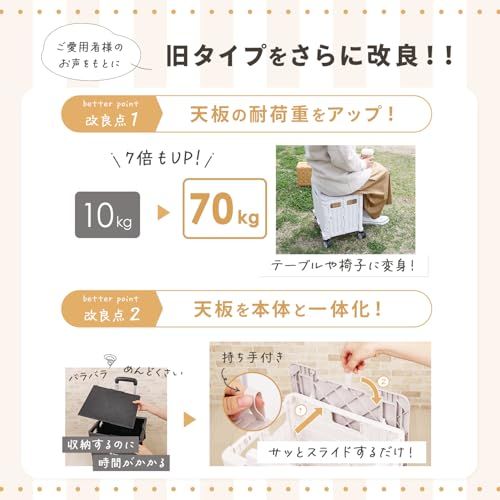【迅速に発送】[TOBAU/保冷バッグ付き] キャリーカート クーラーボックス 折りたたみ 4輪 50L コンテナキャリーカート 耐荷重25kg 360°回転 軽量 アウトドア キャンプ (グレー)