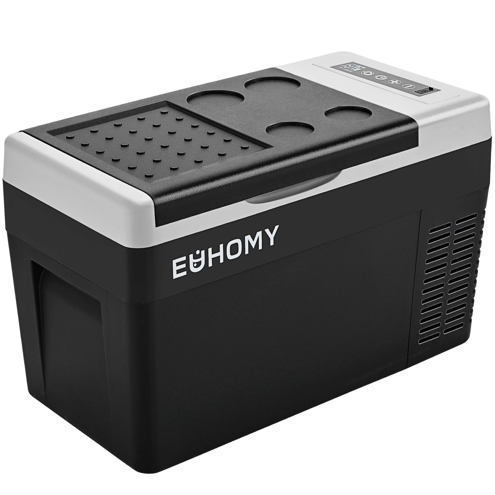 【迅速に発送】EUHOMY 車載冷蔵庫 ポータブル冷蔵庫 小型 【-20℃?20℃ 急速冷凍】 25L 持ち運び 3WAY 電気式 車載 電動 車に乗せる キャンプ 車載家庭両用 静音 低電圧保護 DC12V/24V AC100V コンプレッサー式 車中泊 ト