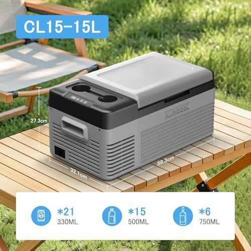 【迅速に発送】【2026新登場】Alpicool 車載冷蔵庫 15L ポータブル冷蔵庫 -20℃?20℃ 急速冷凍 車載れいぞうこ 小型 省エネ コンパクト 3WAY電源対応 DC12V/24V AC100V 車載家庭両用 耐震設計 低電圧保護 車中泊 アウト
