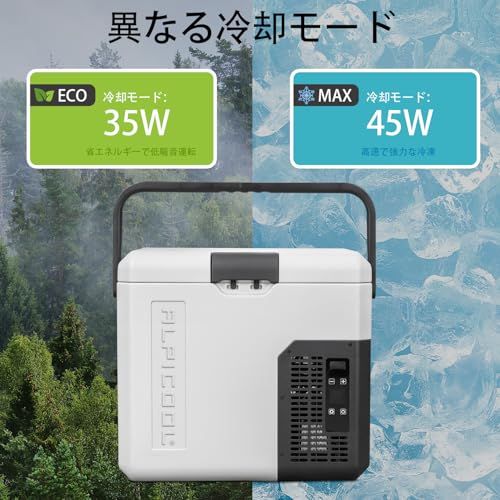 【迅速に発送】Alpicool ポータブル冷蔵庫 車載冷蔵庫 車載冷蔵冷凍庫 P18 18L 18リットル -20℃?20℃ コンプレッサー式 急速冷凍 AC100V DC12V/24V コンパクト 軽量 持ち運び便利 静音 45W 省エネ 車載家庭両用 アウ