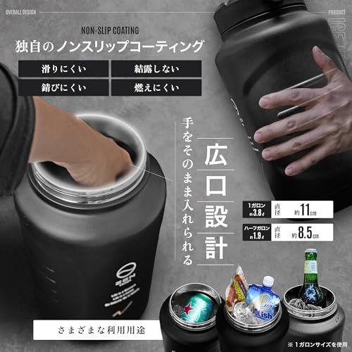 【迅速に発送】ZEN Camps アイスジャグ アイスコンテナ 保冷 保温 キャンプ アウトドア 真空断熱構造 1.9L 3.8L 口広 (1ガロン)