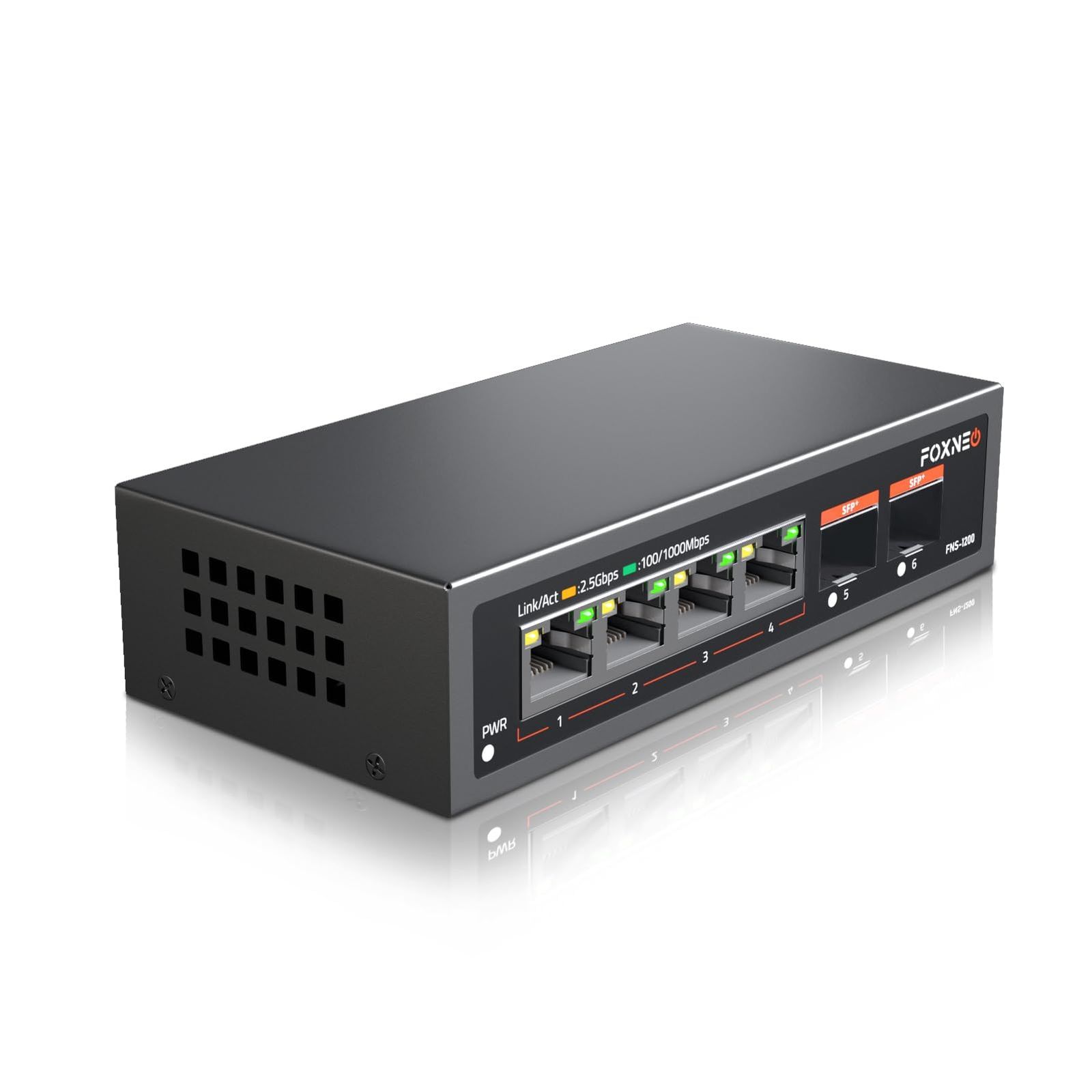 【迅速に発送】2.5gbps スイッチングハブ 6ポート(4x2.5G RJ45と2x10G SFP+)搭載 個人や家庭向けのスイッチングハブ 静音ファンレス設計 デスクトップや壁掛け設置可能 金属筐体 プラグアンドプレイ アンマネージド スイッチングハブ 【迅速に発送】2.5gbps スイッチングハブ 6ポート(4x2.5G RJ45と2x10G SFP+)搭載 個人や家庭向けのスイッチングハブ 静音ファンレス設計 デスクトップや壁掛け設置可能 金属筐体 プラグアンドプレイ アンマネージド スイッチングハブ