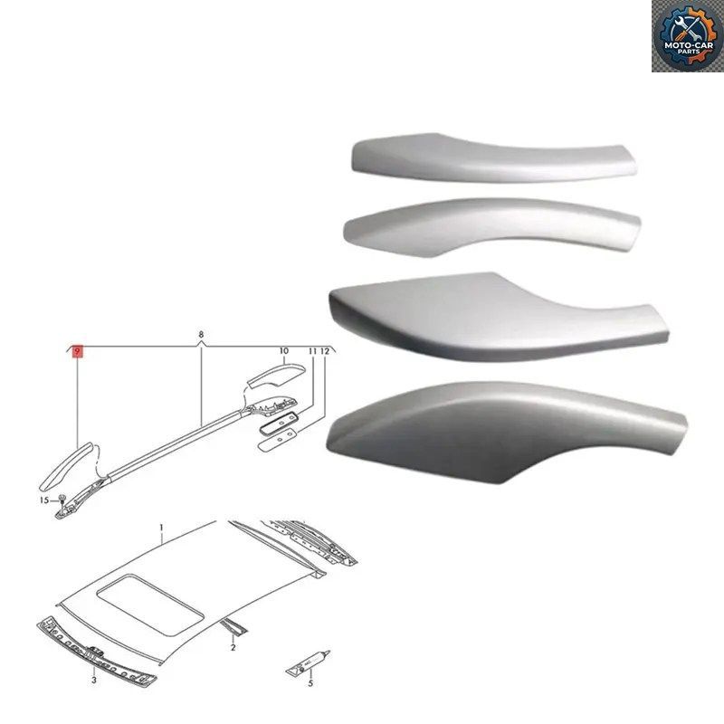 トリムガードキャップ ラック ルーフラックカバーキット 4個セット VW ポロ 08-11 6Q0860145 6Q0860146 6Q0860147 6Q0860148