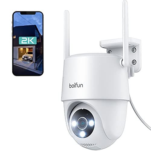 【2026強化版・2.4G&5GWiFi両対応・自動追尾】BOIFUN防犯カメラ 屋外 監視カメラ 300万画素/1536P 360度広角撮影 Ptz機能 室内/屋外 ワイヤレス/wifi 夜間カラー撮影 24時間録画 動体検知 双方向音声通 dbcd8df3
