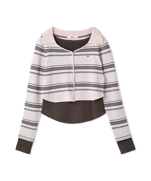新品 [スナイデル] Sustainaレイヤードニットプルオーバー SWNT255120 レディース LPNK Free Size