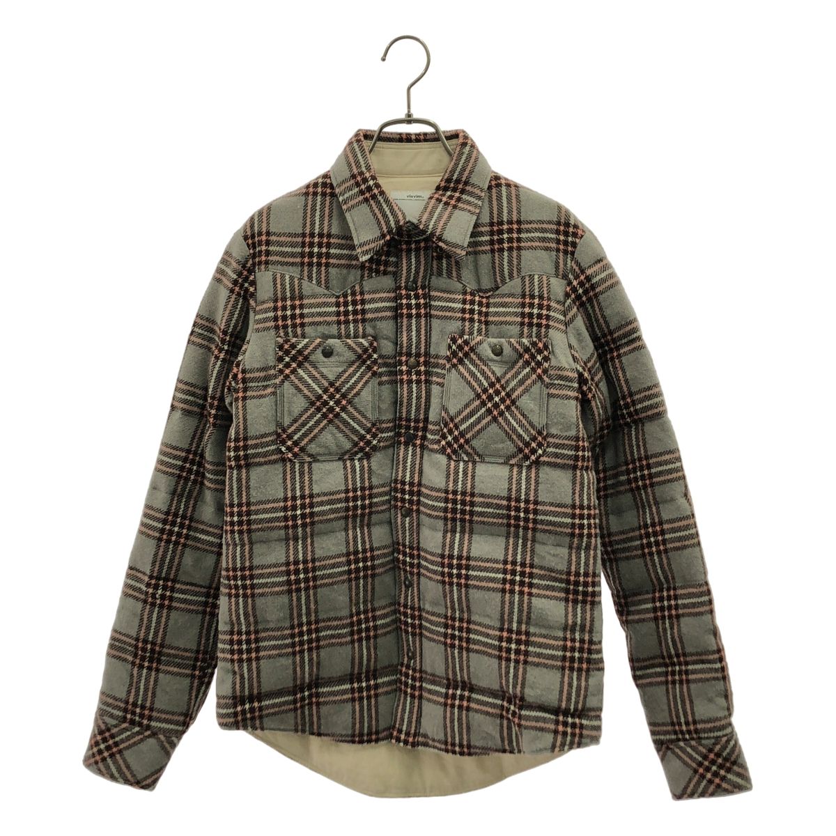 visvim / ビズビム | KERCHIEF DOWN JKT / WOOL CHECK / ウール ダウンジャケット | 1 | グレー | メンズ