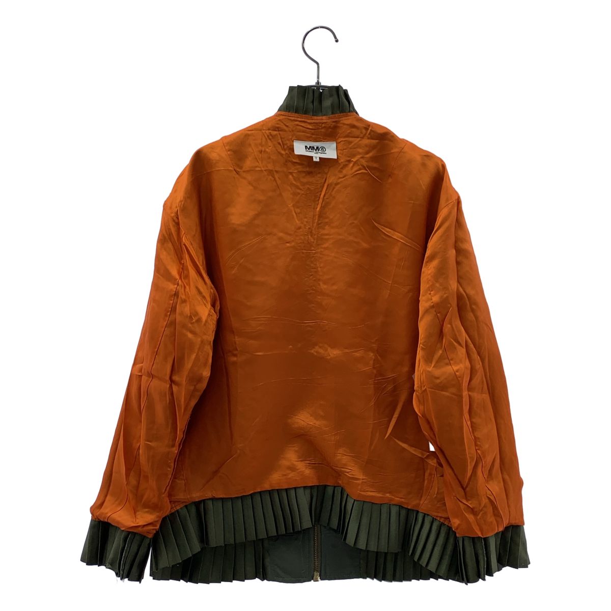 MM6 Maison Margiela / エムエムシックスメゾンマルジェラ | レザーパッチ プリーツ装飾 ミリタリー ブルゾン ジャケット | 36 | カーキ | レディース