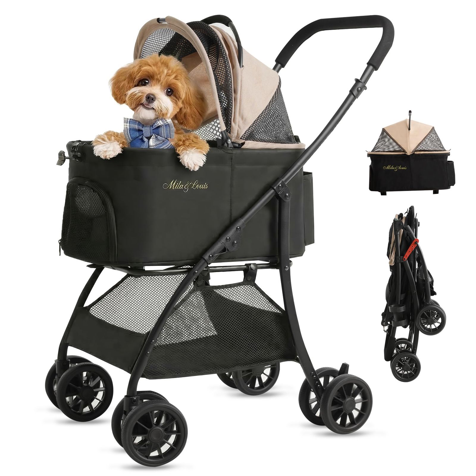 【55cmゆりかご ? 超軽量4.5KG】MILA&LOUIS ペットカート おしゃれ犬 カート ペットカート 多頭の小型犬&猫 中型犬一匹用 4輪耐摩耗 犬用カート 犬 ベビーカー 人気 分離型・全体と折りたたみ式 ペットバギー 前輪360 bccea297