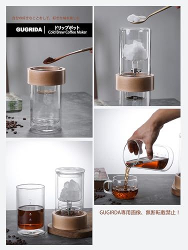ウォータードリッパー コーヒーサーバー 水出しコーヒーポット 冷萃コーヒーポット アイスドリップコーヒーメーカー ハンドドリップポット アイスドリップポット エスプレッソ手作り (木リング500ml)★ ae24eacb