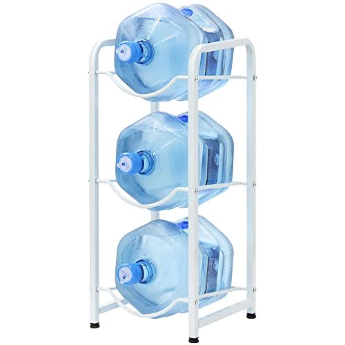 UPstore ウォーターサーバーボトルラック 3段 縦置き型 ガロンボトル 水サーバー タンク アジャスター付き 省スペース ウォーターボトル収納ラック (ホワイト, 1×3段 3本収納タイプ)★ 2083230e UPstore ウォーターサーバーボトルラック 3段 縦置き型 ガロンボトル 水サーバー タンク アジャスター付き 省スペース ウォーターボトル収納ラック (ホワイト, 1×3段 3本収納タイプ)★ 2083230e