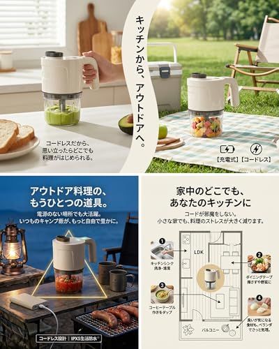 電動チョッパー スライサー 野菜みじん切り器【6000ｍAh・300mL・2種類ボウル】1台3役【ネギ/ニンニクなどにスライサー/カッター/千切り】6枚刃 USB充電式 コードレス 丸洗い可能 コンパクト 片手操作 安心設計 引越し祝い/ギフ d36f92f5