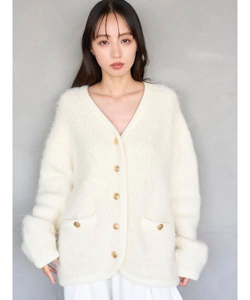 新品 [スナイデル] ファーライクロングニットジャケット SWNJ255146 レディース IVR Free Size