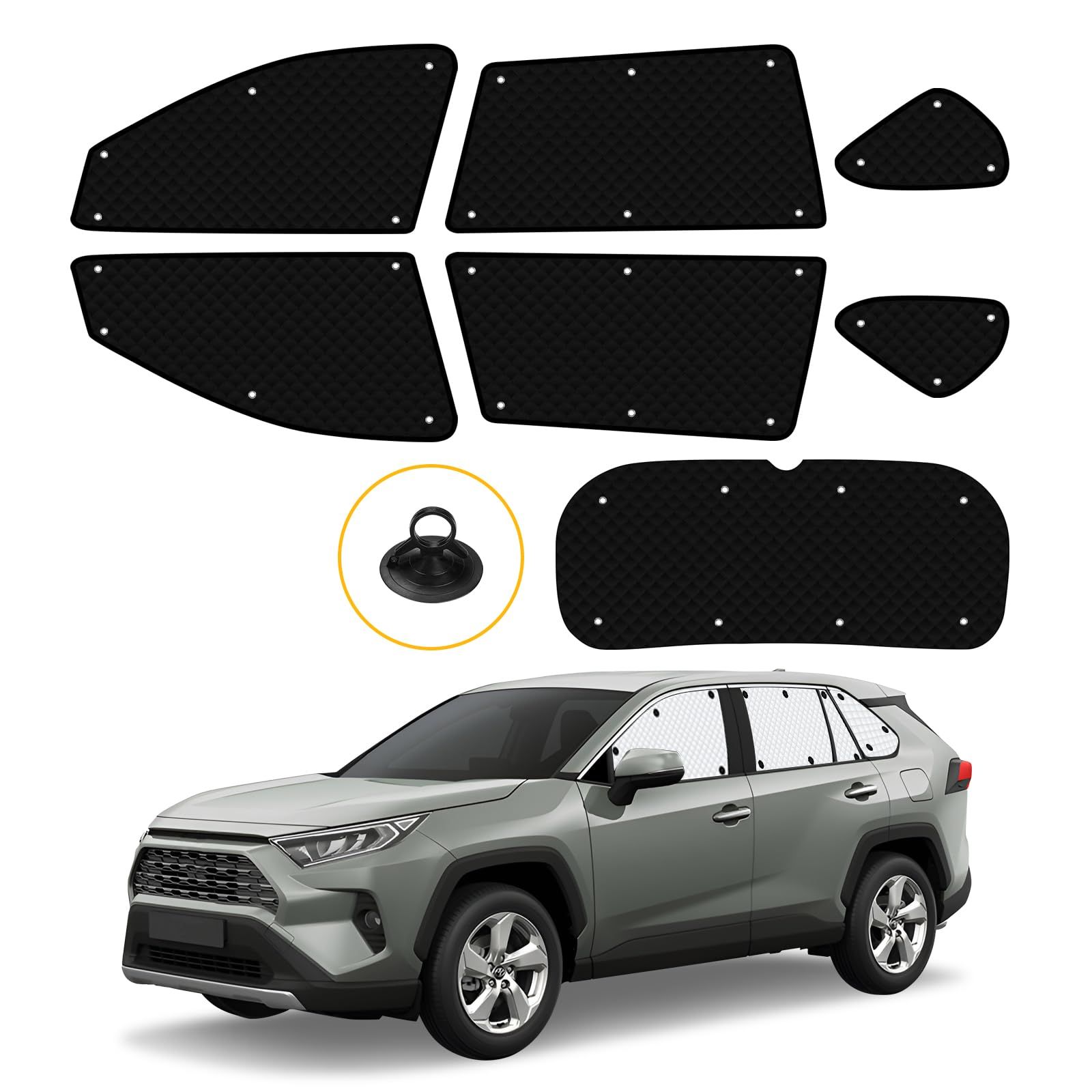 新品 BLUESEATEC トヨタ RAV4 50系 遮光 カーテン 断熱 露天駐車 着脱簡単 RAV4 50 H31.4-R7.12 車種専用設計 車中泊 日除け 収納袋付き 7枚セット