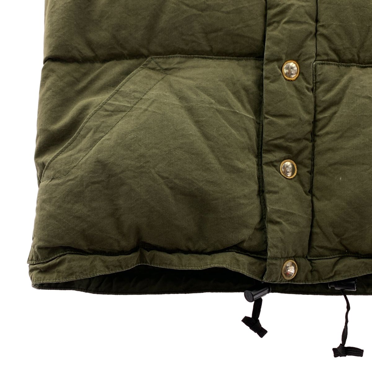 FREECITY / フリーシティ | SENDING LIGHT Down Vest / レザーパッチ バックプリント ダウンベスト | S | カーキ | メンズ FREECITY / フリーシティ | SENDING LIGHT Down Vest / レザーパッチ バックプリント ダウンベスト | S | カーキ | メンズ