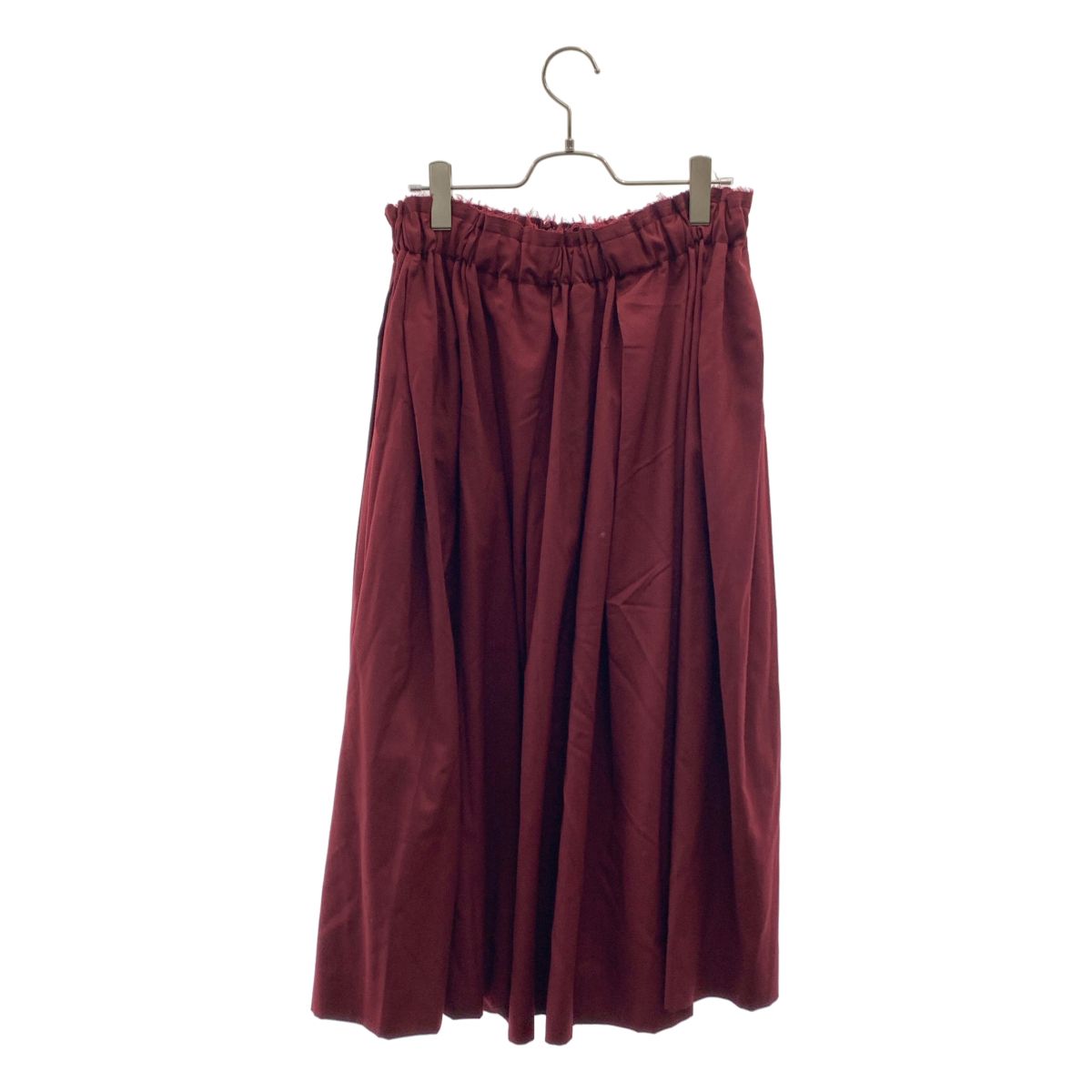 【美品】 COMME des GARCONS / コムデギャルソン | 2020AW | ウール 断ち切り プリーツ スカート | S | ボルドー | レディース