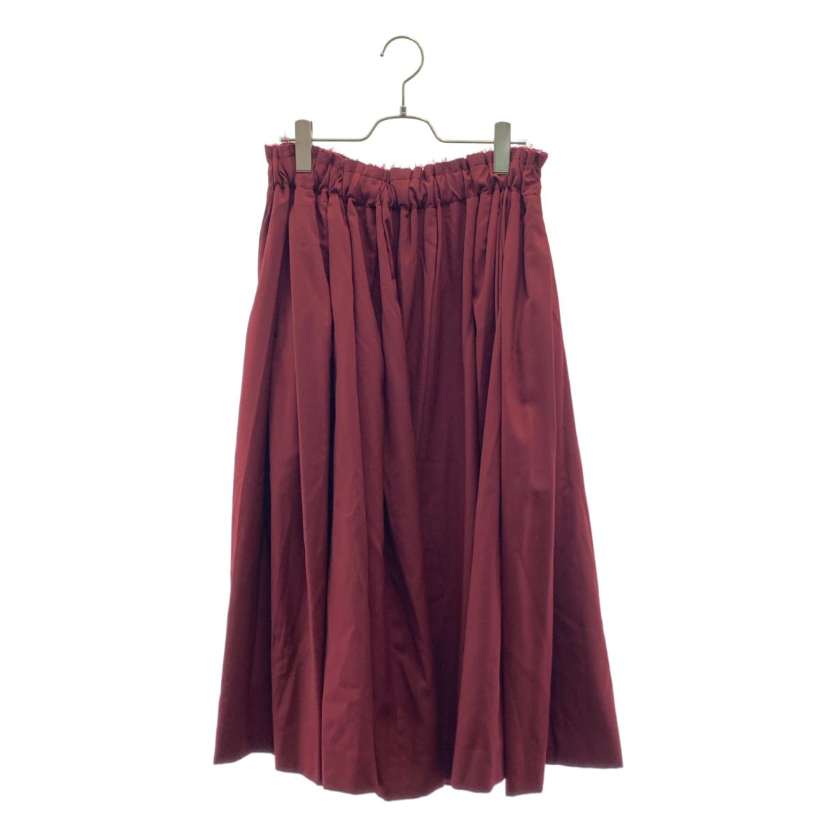 【美品】 COMME des GARCONS / コムデギャルソン | 2020AW | ウール 断ち切り プリーツ スカート | S | ボルドー | レディース