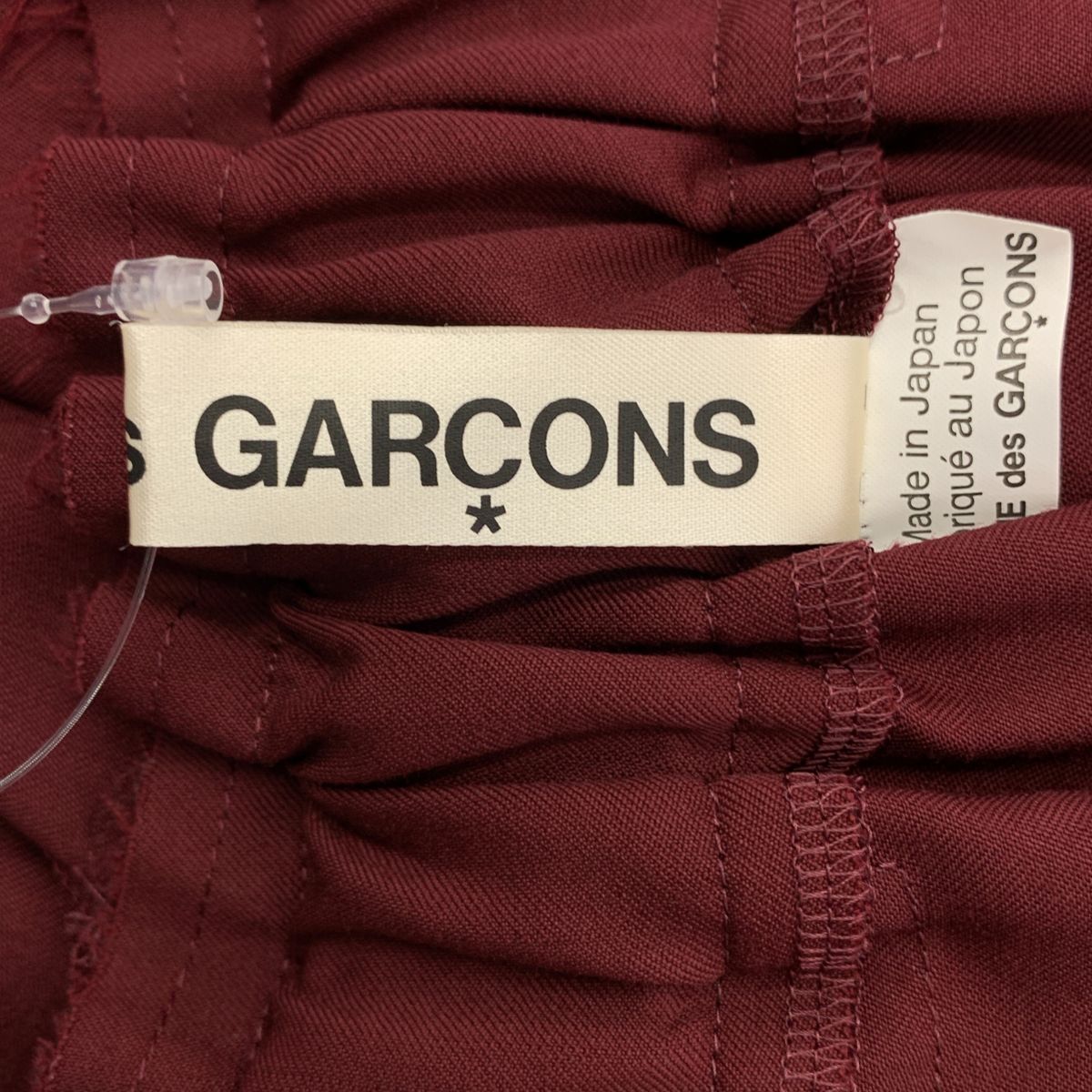 【美品】 COMME des GARCONS / コムデギャルソン | 2020AW | ウール 断ち切り プリーツ スカート | S | ボルドー | レディース
