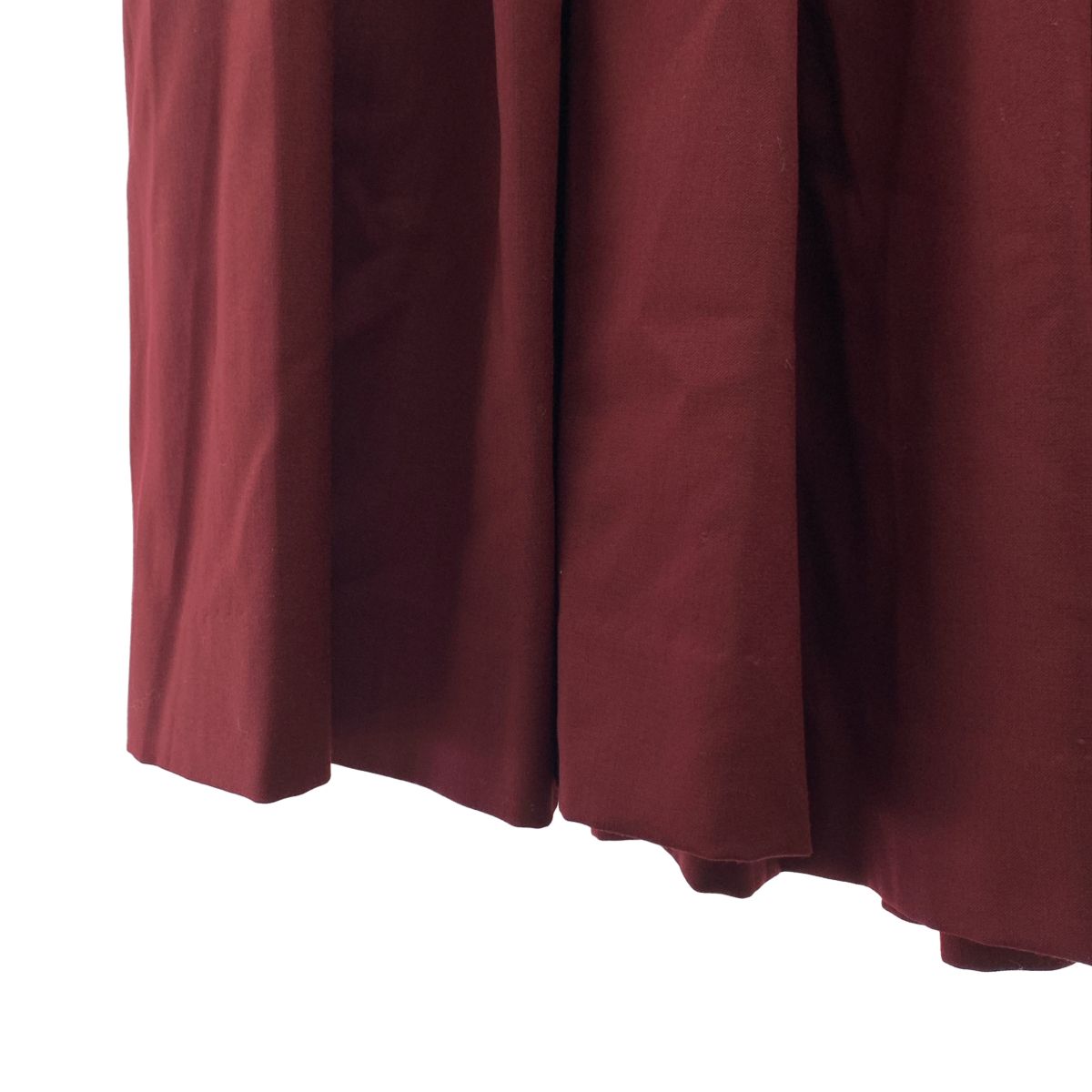 【美品】 COMME des GARCONS / コムデギャルソン | 2020AW | ウール 断ち切り プリーツ スカート | S | ボルドー | レディース