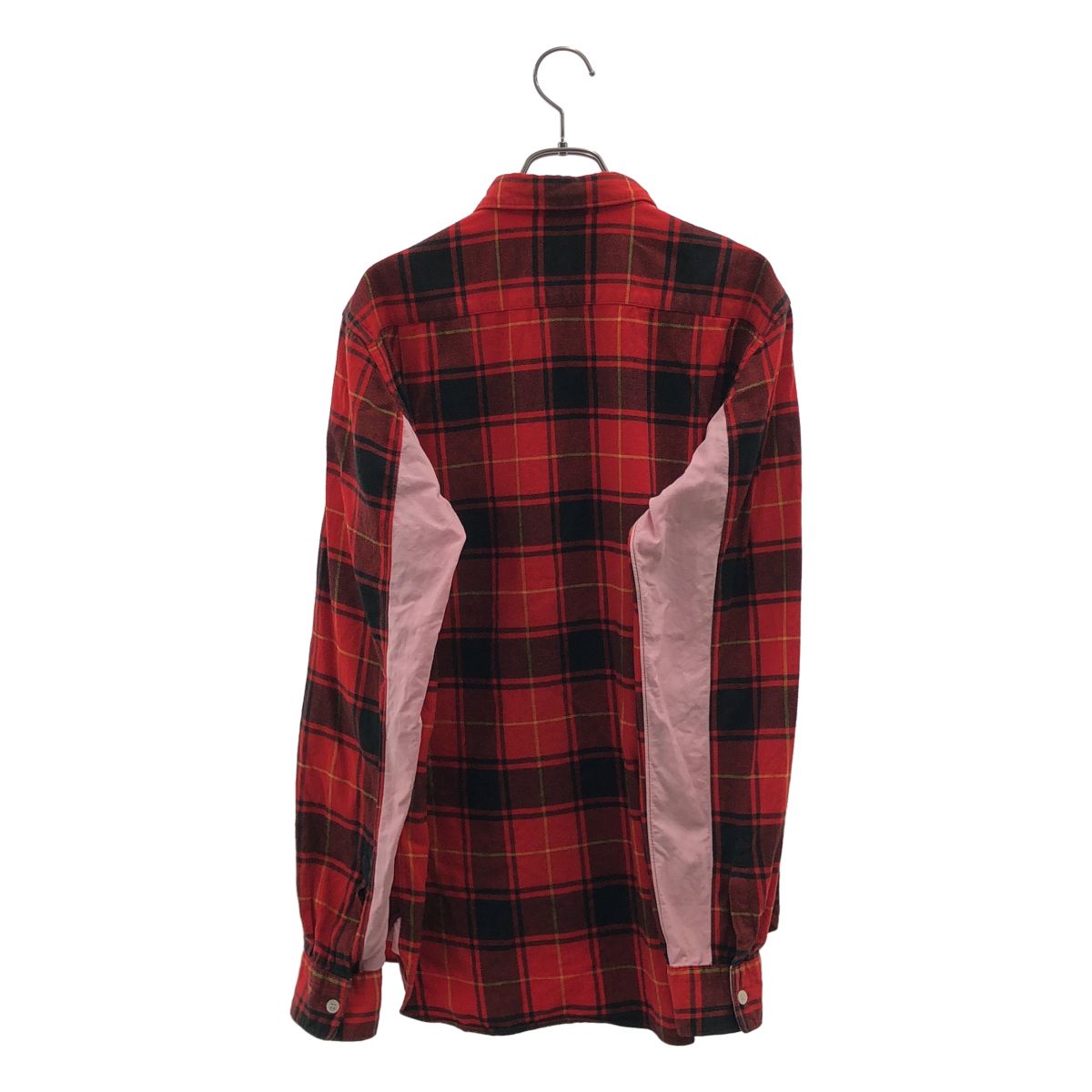 COMME des GARCONS HOMME / コムデギャルソンオム | 2010AW | コットン フランネル チェック スリーブ切替 シャツ | M | レッド/ブラック/ピンク | メンズ COMME des GARCONS HOMME / コムデギャルソンオム | 2010AW | コットン フランネル チェック スリーブ切替 シャツ | M | レッド/ブラック/ピンク | メンズ