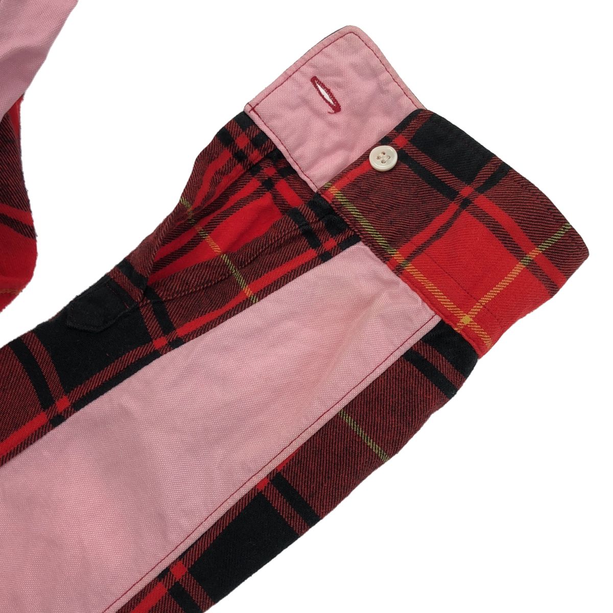 COMME des GARCONS HOMME / コムデギャルソンオム | 2010AW | コットン フランネル チェック スリーブ切替 シャツ | M | レッド/ブラック/ピンク | メンズ COMME des GARCONS HOMME / コムデギャルソンオム | 2010AW | コットン フランネル チェック スリーブ切替 シャツ | M | レッド/ブラック/ピンク | メンズ