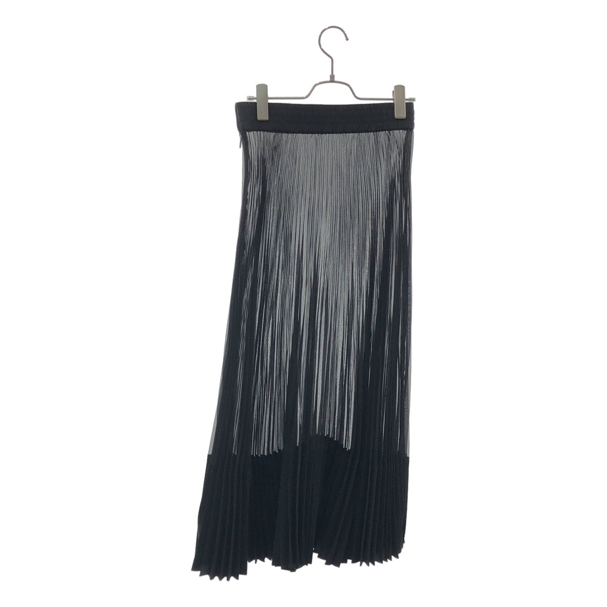 【美品】 HYKE / ハイク | 2025SS | TAFFETA × ORGANDY PLEATED SKIRT / タフタ オーガンジー プリーツスカート | 1 | ブラック | レディース