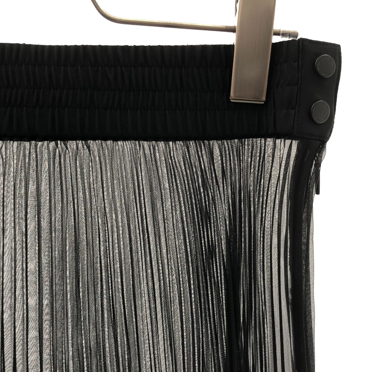 【美品】 HYKE / ハイク | 2025SS | TAFFETA × ORGANDY PLEATED SKIRT / タフタ オーガンジー プリーツスカート | 1 | ブラック | レディース