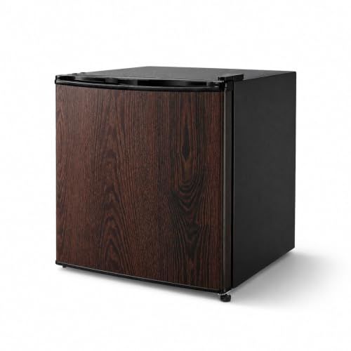 ★新品★【大容量、50L。】 ONE STEP 1ドア冷蔵庫 小型 両開き 一人暮らし 家庭用 コンパクト オフィス 温度調節 ミニ冷蔵庫 ドアポケット 製氷室付き (ウッド) a1b94d0e