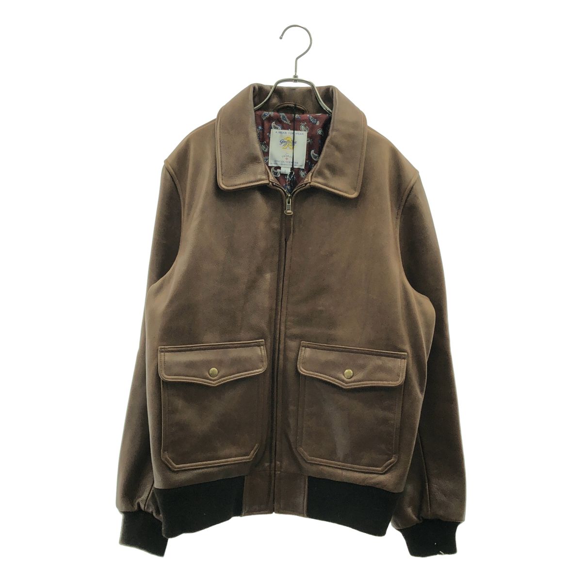 【美品】 NOAH / ノア | ×Golden Bear / A-2 Leather Jacket レザー フライトジャケット | L | ブラウン | メンズ
